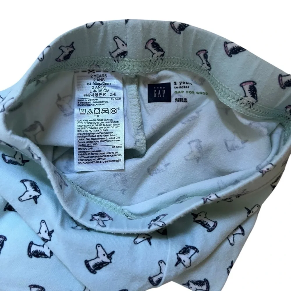 GAP| Kids Unicorn Patterned Cropped Leggings-Size 2 years